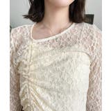 アシンメトリードロスト長袖ストレッチレーストップス | moment+ | 詳細画像21