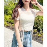 ドロスト半袖ストレッチレーストップス | moment+ | 詳細画像16 