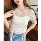 ドロスト半袖ストレッチレーストップス | moment+ | 詳細画像17 