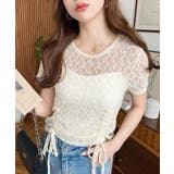 ドロスト半袖ストレッチレーストップス | moment+ | 詳細画像19 