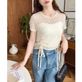 ドロスト半袖ストレッチレーストップス | moment+ | 詳細画像20 