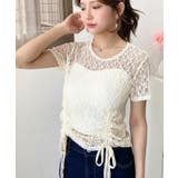 ドロスト半袖ストレッチレーストップス | moment+ | 詳細画像26 