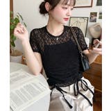 ドロスト半袖ストレッチレーストップス | moment+ | 詳細画像32 