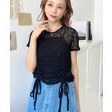 ドロスト半袖ストレッチレーストップス | moment+ | 詳細画像33 