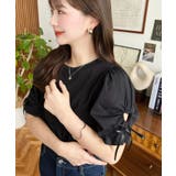 袖ハートホールリボン半袖Tシャツ | moment+ | 詳細画像18 