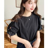 袖ハートホールリボン半袖Tシャツ | moment+ | 詳細画像19 