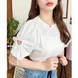袖ハートホールリボン半袖Tシャツ | moment+ | 詳細画像6 