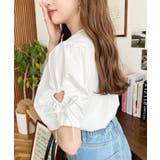 袖ハートホールリボン半袖Tシャツ | moment+ | 詳細画像7 