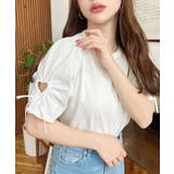 袖ハートホールリボン半袖Tシャツ | moment+ | 詳細画像9 
