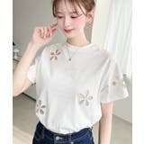 フラワー刺繍半袖Tシャツ | moment+ | 詳細画像4