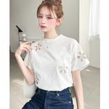 フラワー刺繍半袖Tシャツ | moment+ | 詳細画像6