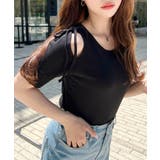 肩スリットリボン半袖トップス | moment+ | 詳細画像13 