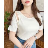 肩スリットリボン半袖トップス | moment+ | 詳細画像14 