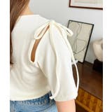 肩スリットリボン半袖トップス | moment+ | 詳細画像21 