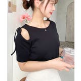 肩スリットリボン半袖トップス | moment+ | 詳細画像7 