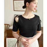 肩スリットリボン半袖トップス | moment+ | 詳細画像8 