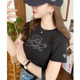 ラインストーンロゴ半袖チビTシャツ | moment+ | 詳細画像19