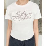 ラインストーンロゴ半袖チビTシャツ | moment+ | 詳細画像9