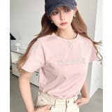 ラインストーンロゴ半袖Tシャツ | moment+ | 詳細画像8 