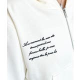 裏毛ショート丈ロゴ刺繍ジップアップパーカー | moment+ | 詳細画像11 