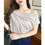 フレンチスリーブワンショルドレープカットソー | moment+ | 詳細画像12