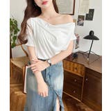 フレンチスリーブワンショルドレープカットソー | moment+ | 詳細画像2