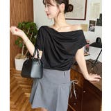 フレンチスリーブワンショルドレープカットソー | moment+ | 詳細画像20