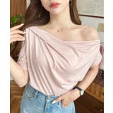 フレンチスリーブワンショルドレープカットソー | moment+ | 詳細画像24