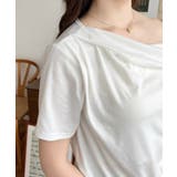 フレンチスリーブワンショルドレープカットソー | moment+ | 詳細画像7