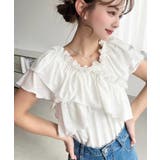 オフホワイト | マルチウェイオフショルクロスフリルTシャツ | moment+
