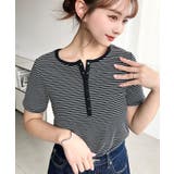 \カジュアルTの定番!/ヘンリーネックボーダー半袖Tシャツ | moment+ | 詳細画像25