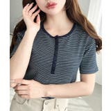 \カジュアルTの定番!/ヘンリーネックボーダー半袖Tシャツ | moment+ | 詳細画像46