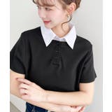 バイカラーデザイン半袖ポロカットソー | moment+ | 詳細画像14 