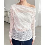 ワンショルドレープ長袖ストレッチレースプルオーバー(インナー別売り) | moment+ | 詳細画像10 