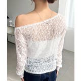 ワンショルドレープ長袖ストレッチレースプルオーバー(インナー別売り) | moment+ | 詳細画像12 