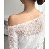 ワンショルドレープ長袖ストレッチレースプルオーバー(インナー別売り) | moment+ | 詳細画像13 