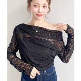 ワンショルドレープ長袖ストレッチレースプルオーバー(インナー別売り) | moment+ | 詳細画像18 