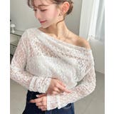 ワンショルドレープ長袖ストレッチレースプルオーバー(インナー別売り) | moment+ | 詳細画像5 