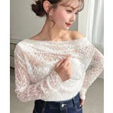 ワンショルドレープ長袖ストレッチレースプルオーバー(インナー別売り) | moment+ | 詳細画像6 