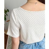 ドットプリントフロントレースギャザーリボントップス | moment+ | 詳細画像37