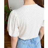 ドットプリントテレコリブバレエコアパフスリーブカットソー | moment+ | 詳細画像11 