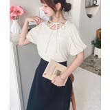 ドットプリントテレコリブバレエコアパフスリーブカットソー | moment+ | 詳細画像14 