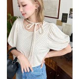 ドットプリントテレコリブバレエコアパフスリーブカットソー | moment+ | 詳細画像17 