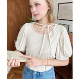 ドットプリントテレコリブバレエコアパフスリーブカットソー | moment+ | 詳細画像19 