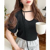 ドットプリントテレコリブバレエコアパフスリーブカットソー | moment+ | 詳細画像25 