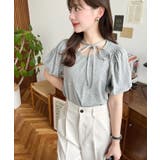 ドットプリントテレコリブバレエコアパフスリーブカットソー | moment+ | 詳細画像28 