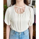 ドットプリントテレコリブバレエコアパフスリーブカットソー | moment+ | 詳細画像7 