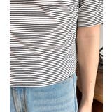 アシメスクエアネックボーダー半袖プルオーバー | moment+ | 詳細画像11 