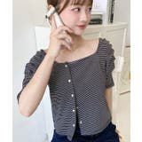 アシメスクエアネックボーダー半袖プルオーバー | moment+ | 詳細画像16 