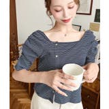 アシメスクエアネックボーダー半袖プルオーバー | moment+ | 詳細画像27 